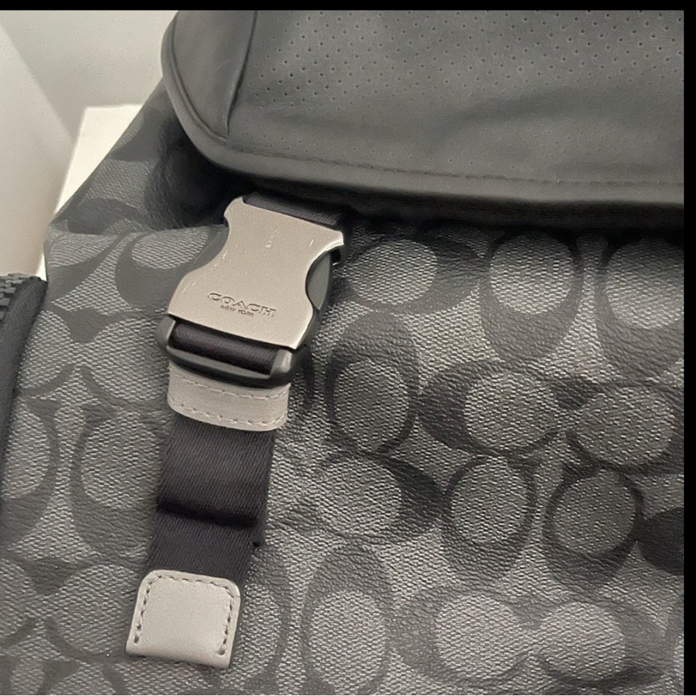 Coach Gray and Black Backpack with Padded Straps - Picture 4 of 5